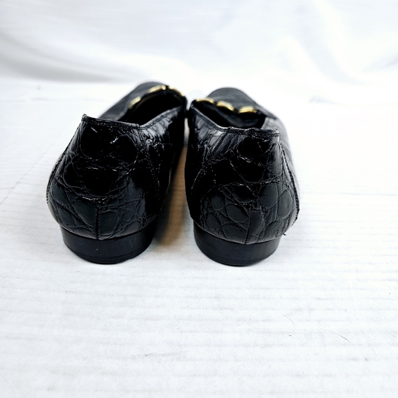 Vintage Salvatore Ferragamo Croc Embossed Loafer size 8.5 - Picture 7 of 12